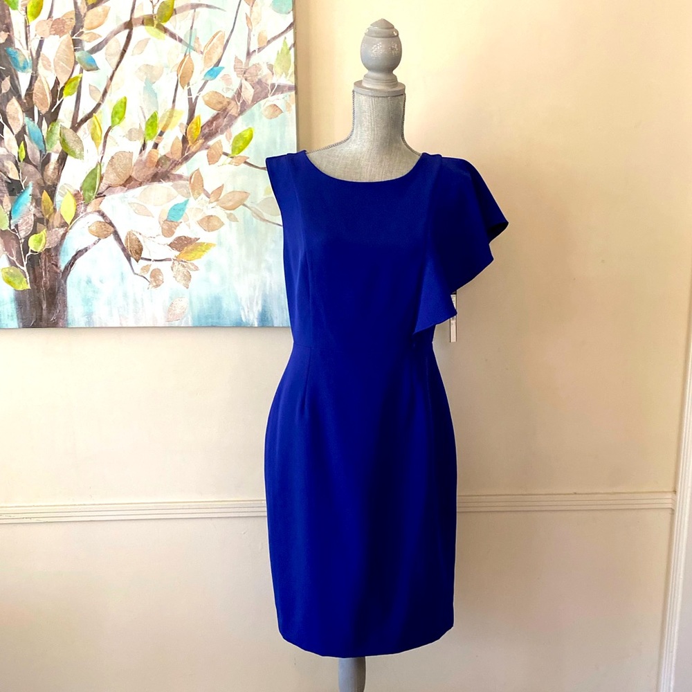 TAHARI ASL 💙💜PURPLE RAIN💜💙 INNER LINING SLEEVELESS DRESS SIZE 8 🌟NWT🌟